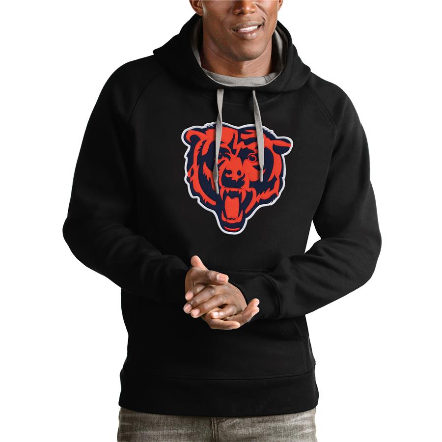 Chicago Bears Antigua Victory Pullover Hoodie - Black