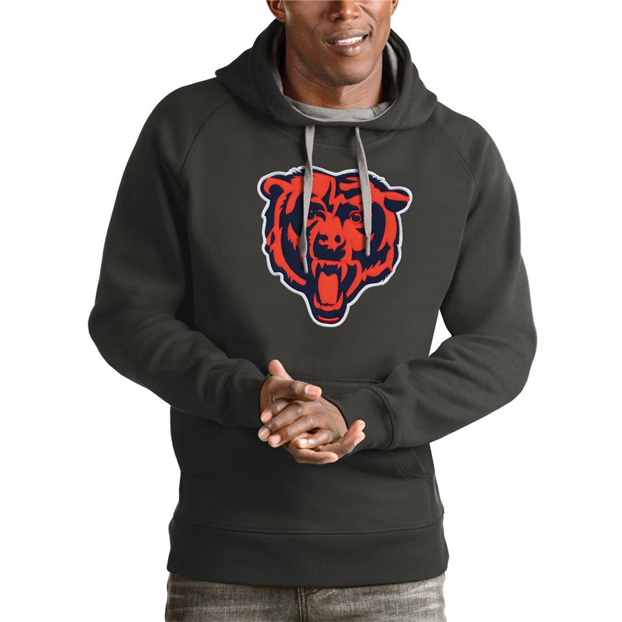 Chicago Bears Antigua Victory Pullover Hoodie - Charcoal