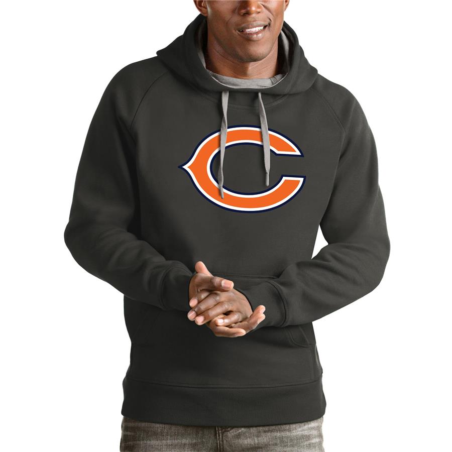 Chicago Bears Antigua Victory Pullover Hoodie - Charcoal