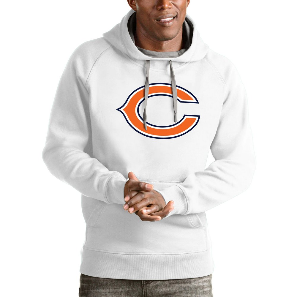 Chicago Bears Antigua Victory Pullover Hoodie - White