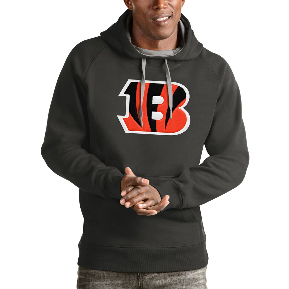 Cincinnati Bengals Antigua Victory Pullover Hoodie - Charcoal