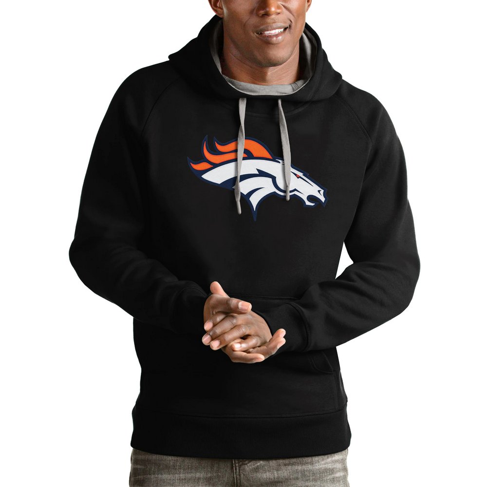 Denver Broncos Antigua Victory Pullover Hoodie - Black