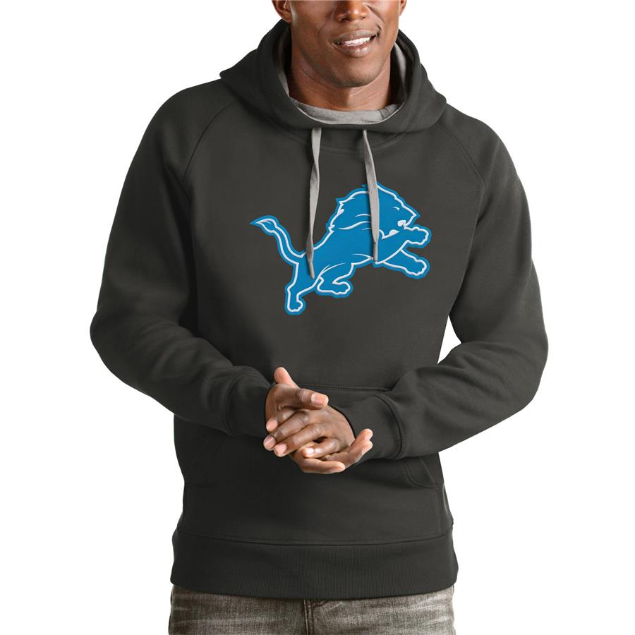 Detroit Lions Antigua Victory Pullover Hoodie - Charcoal