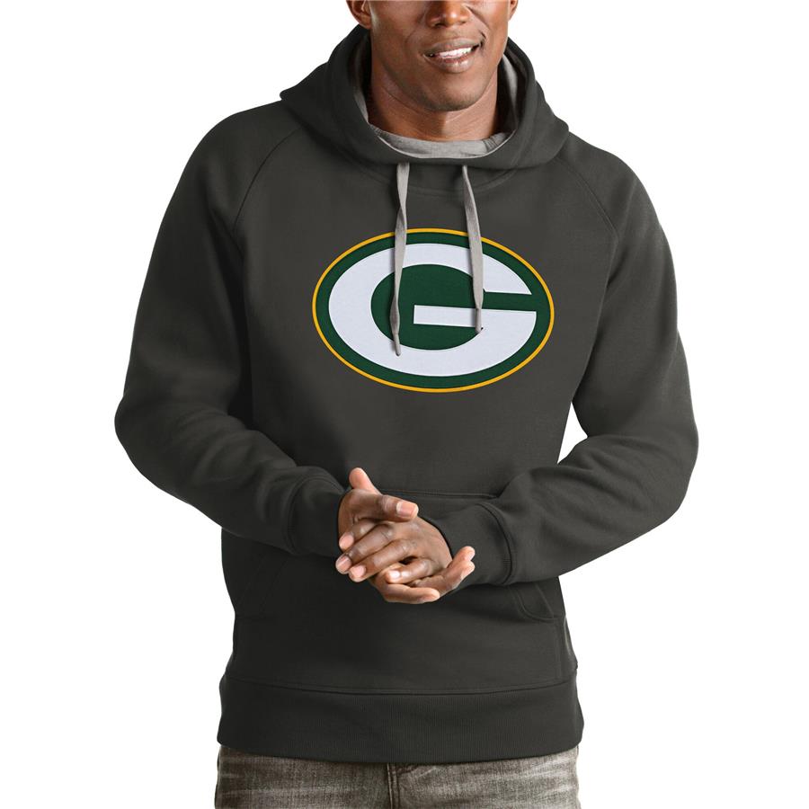 Green Bay Packers Antigua Victory Pullover Hoodie - Charcoal