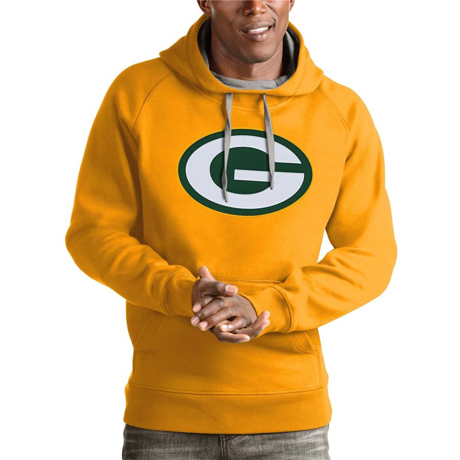 Green Bay Packers Antigua Victory Pullover Hoodie - Gold