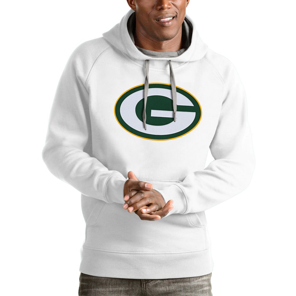 Green Bay Packers Antigua Victory Pullover Hoodie - White