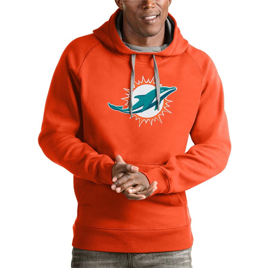 Miami Dolphins Antigua Victory Pullover Hoodie - Orange