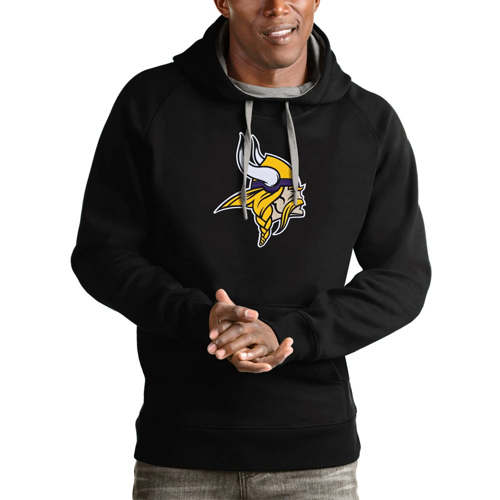 Minnesota Vikings Antigua Victory Pullover Hoodie - Black