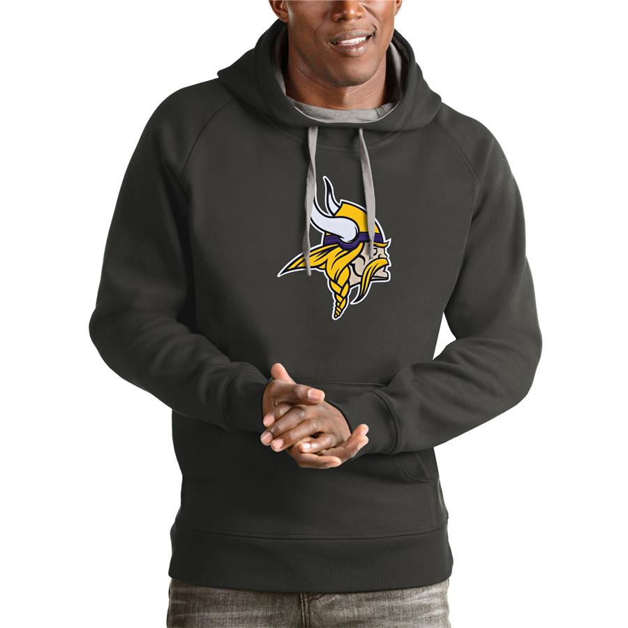 Minnesota Vikings Antigua Victory Pullover Hoodie - Charcoal