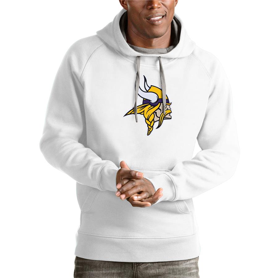 Minnesota Vikings Antigua Victory Pullover Hoodie - White