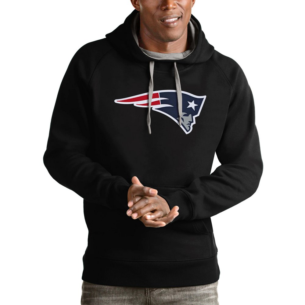 New England Patriots Antigua Victory Pullover Hoodie - Black