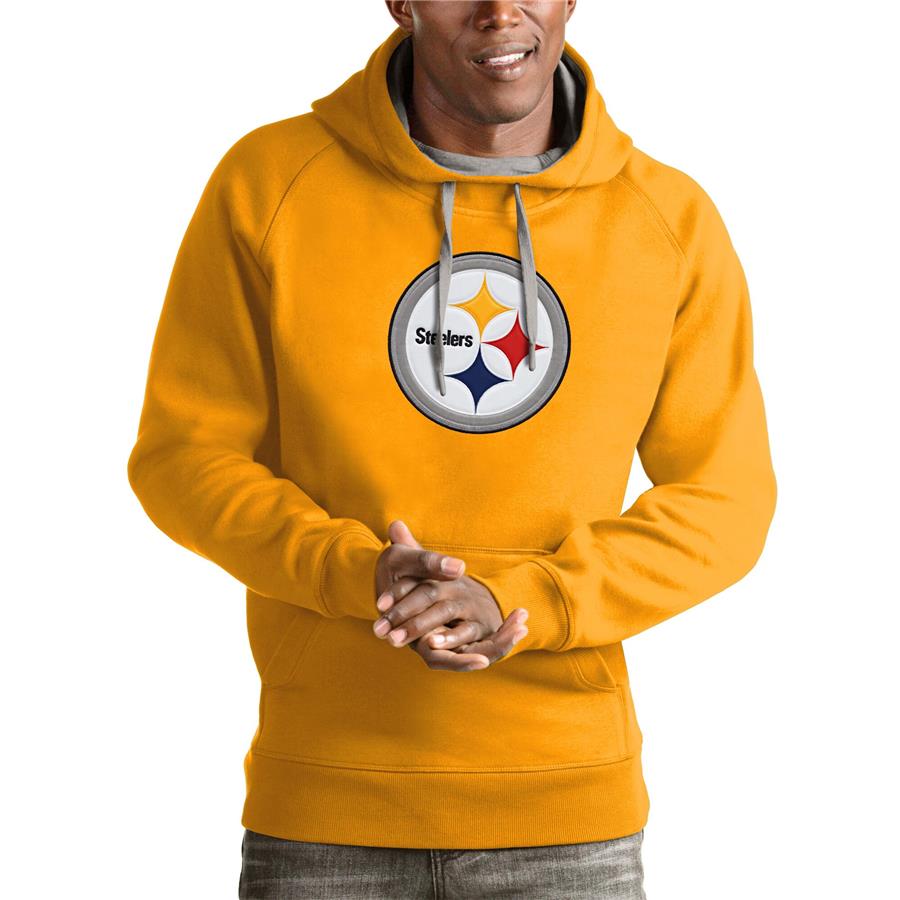 Pittsburgh Steelers Antigua Victory Pullover Hoodie - Gold