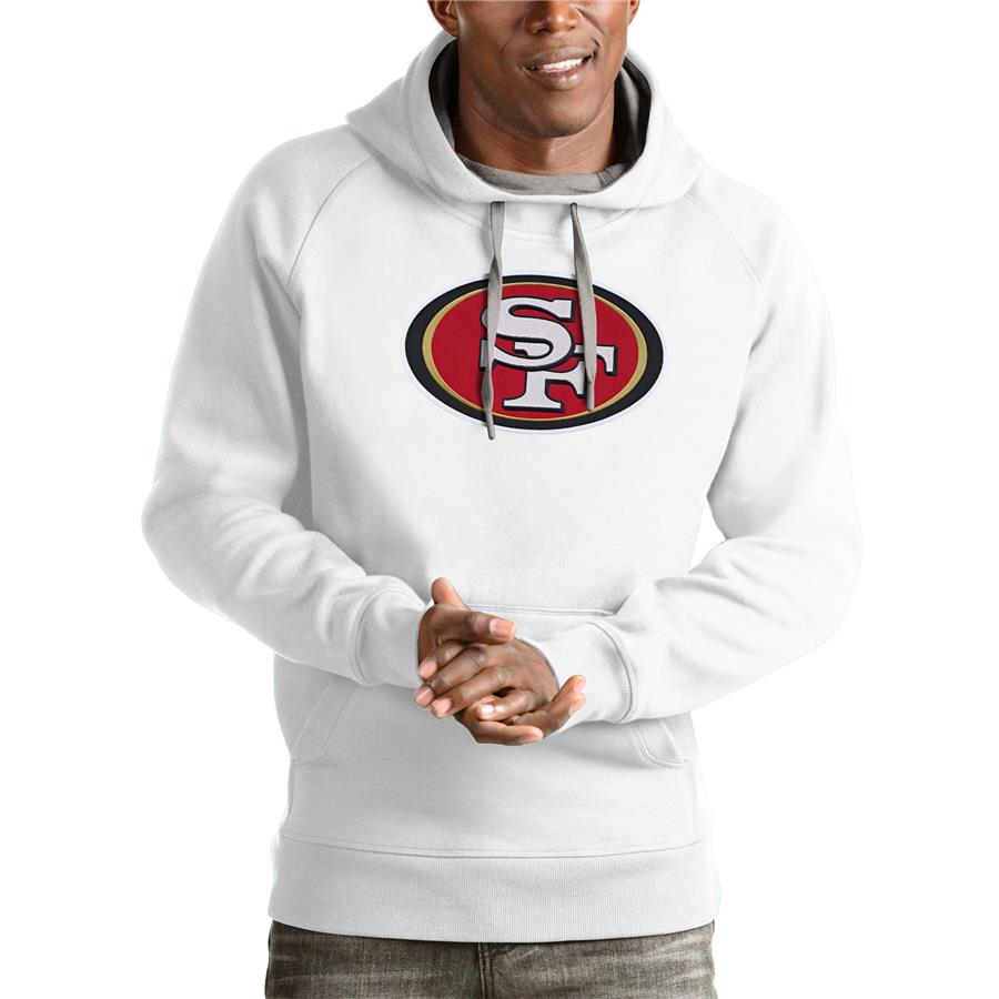 San Francisco 49ers Antigua Victory Pullover Hoodie - White