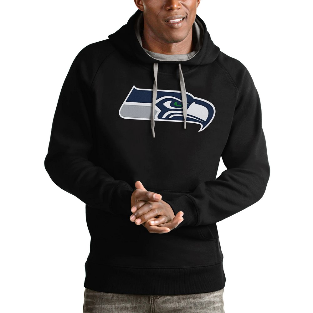 Seattle Seahawks Antigua Victory Pullover Hoodie - Black