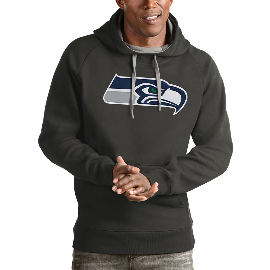 Seattle Seahawks Antigua Victory Pullover Hoodie - Charcoal