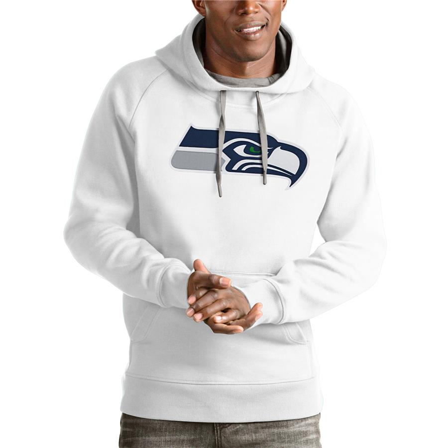 Seattle Seahawks Antigua Victory Pullover Hoodie - White