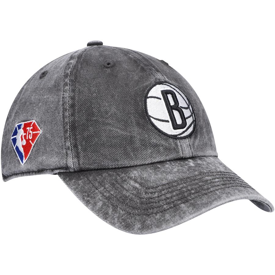 Brooklyn Nets '47 75th Anniversary Rocker Clean Up Adjustable Hat - Black