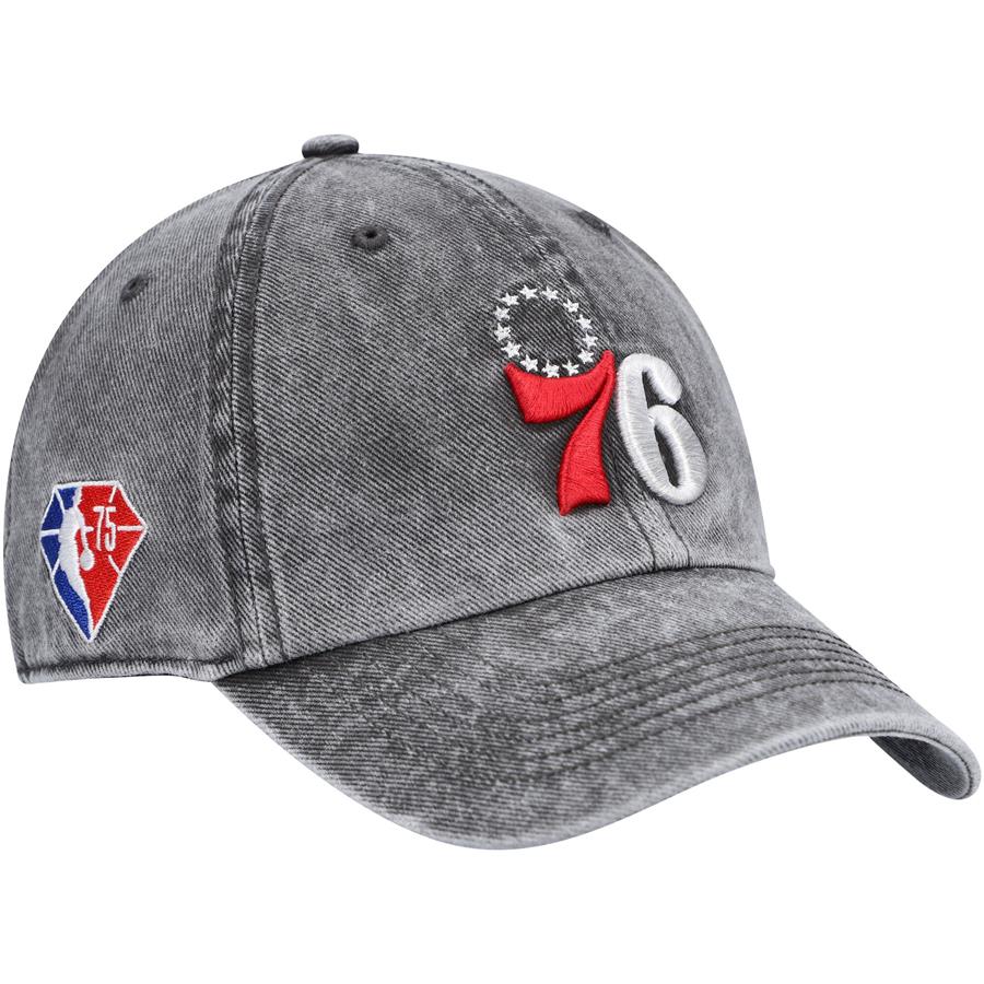 Philadelphia 76ers '47 75th Anniversary Rocker Clean Up Adjustable Hat - Black