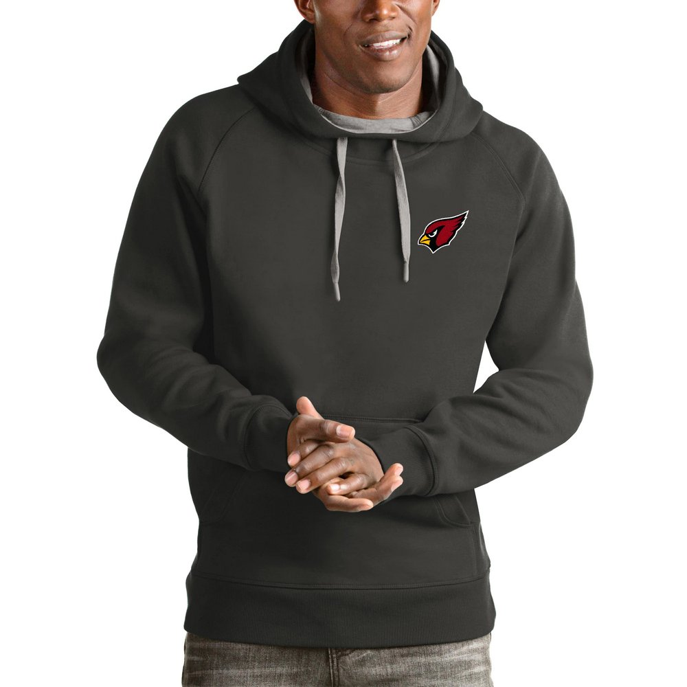 Arizona Cardinals Antigua Logo Victory Pullover Hoodie - Charcoal