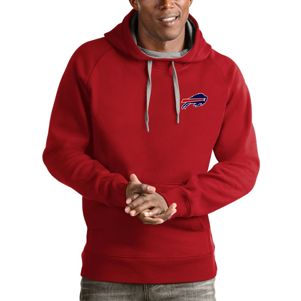 Buffalo Bills Antigua Logo Victory Pullover Hoodie - Red