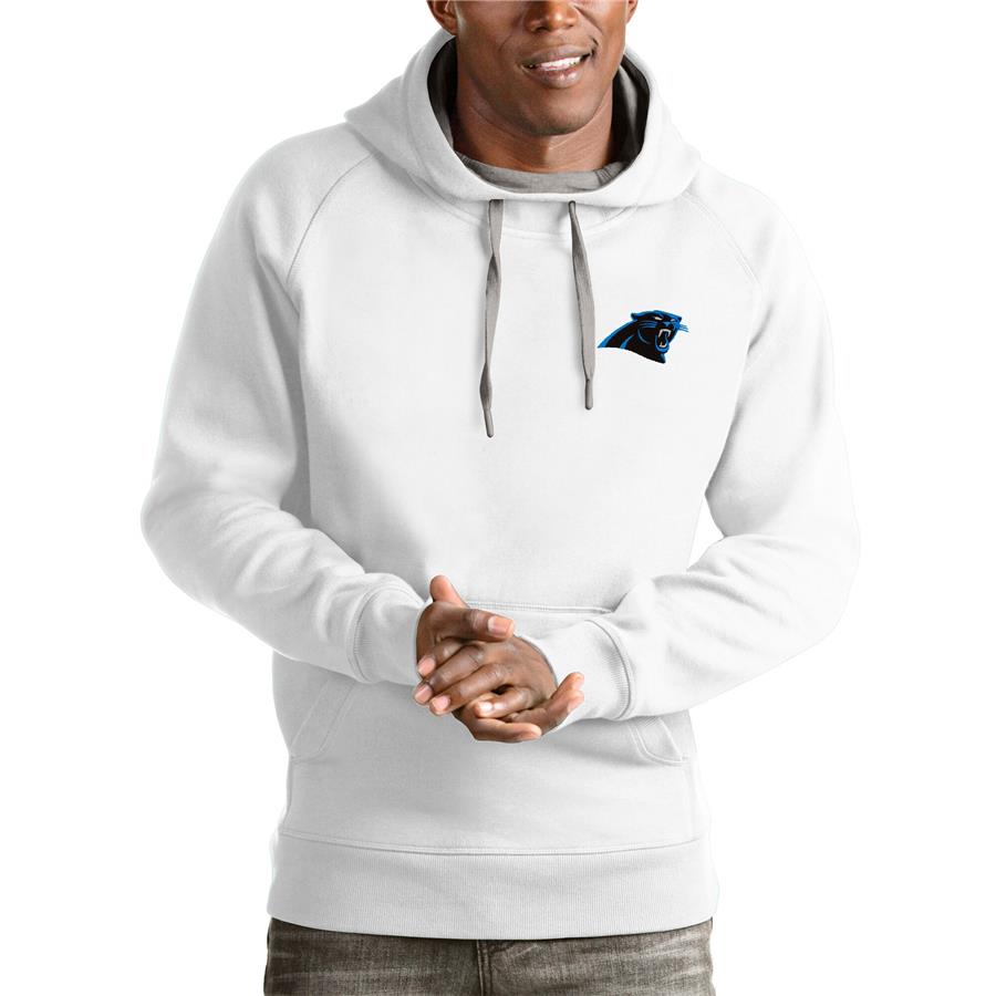 Carolina Panthers Antigua Logo Victory Pullover Hoodie - White