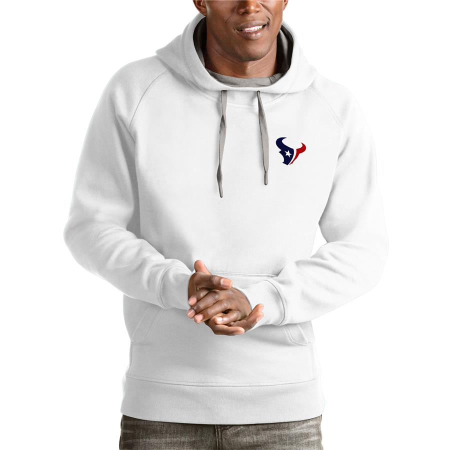 Houston Texans Antigua Logo Victory Pullover Hoodie - White