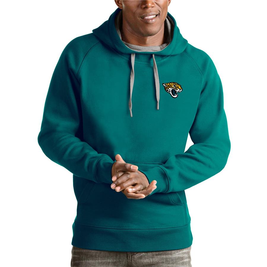 Jacksonville Jaguars Antigua Logo Victory Pullover Hoodie - Teal