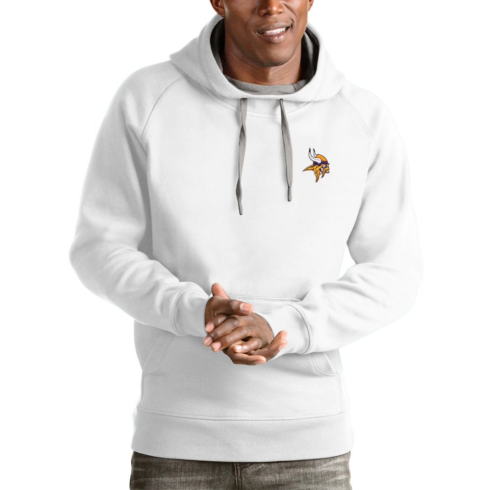 Minnesota Vikings Antigua Logo Victory Pullover Hoodie - White