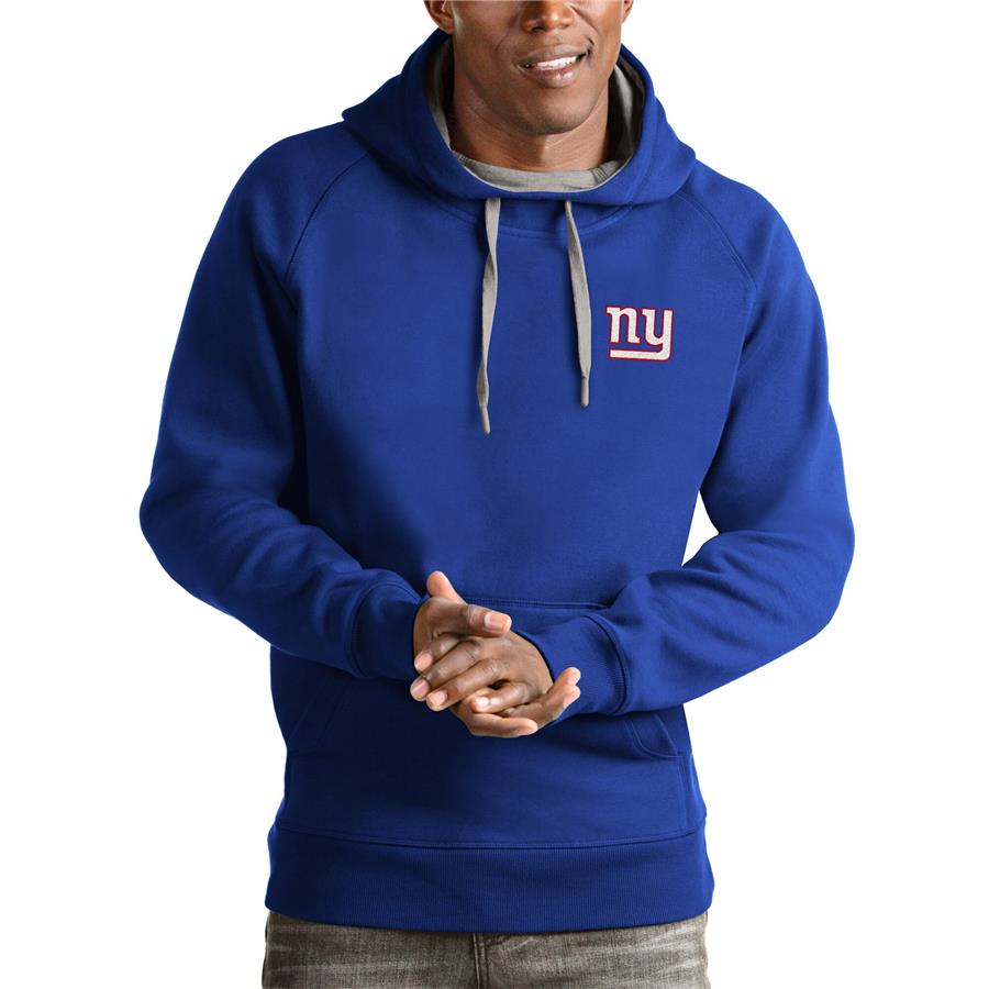 New York Giants Antigua Logo Victory Pullover Hoodie - Royal