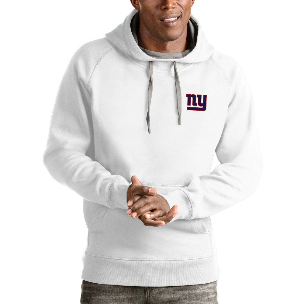 New York Giants Antigua Logo Victory Pullover Hoodie - White