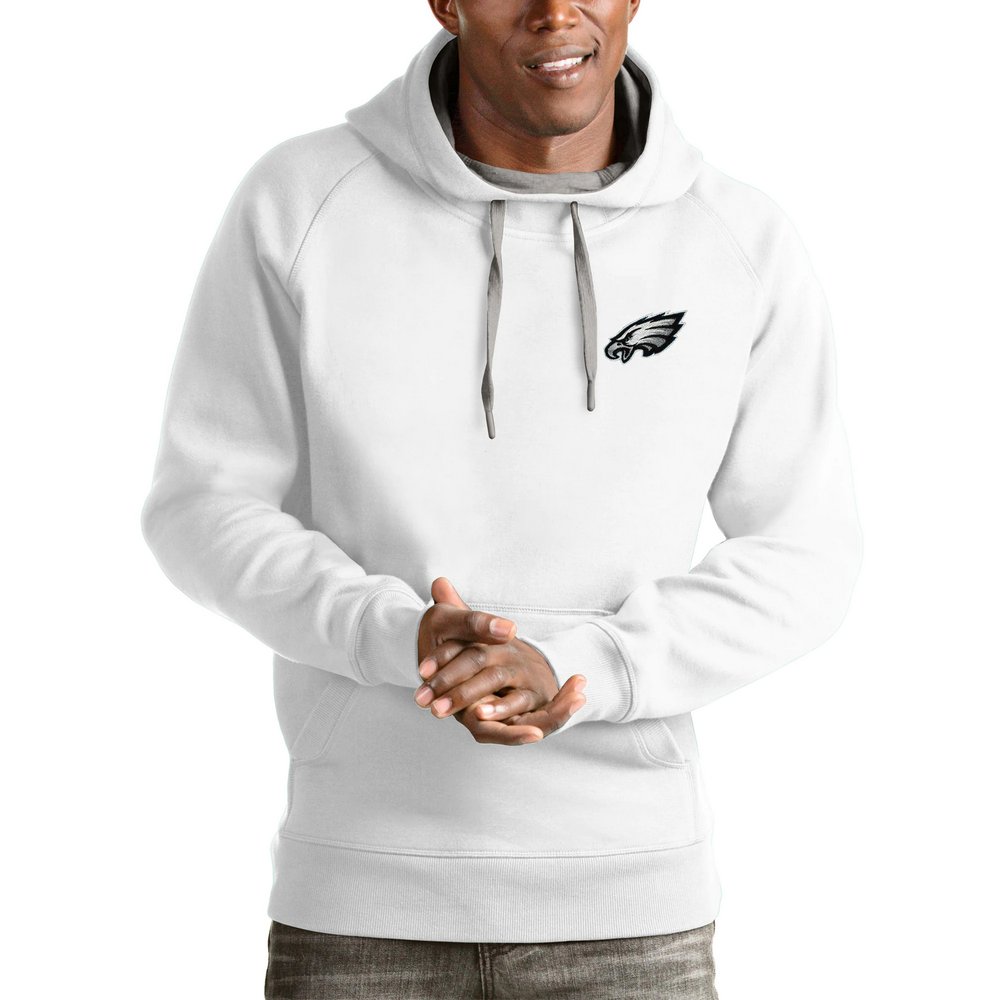 Philadelphia Eagles Antigua Logo Victory Pullover Hoodie - White