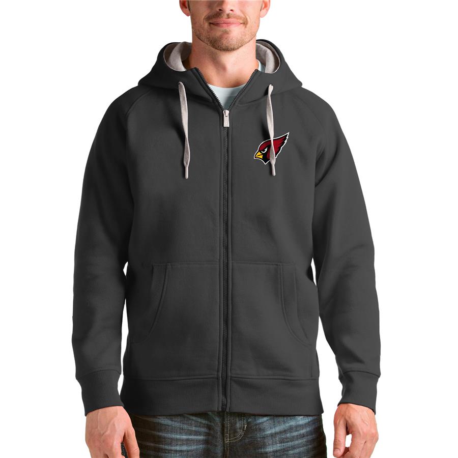 Arizona Cardinals Antigua Victory Full-Zip Hoodie - Charcoal