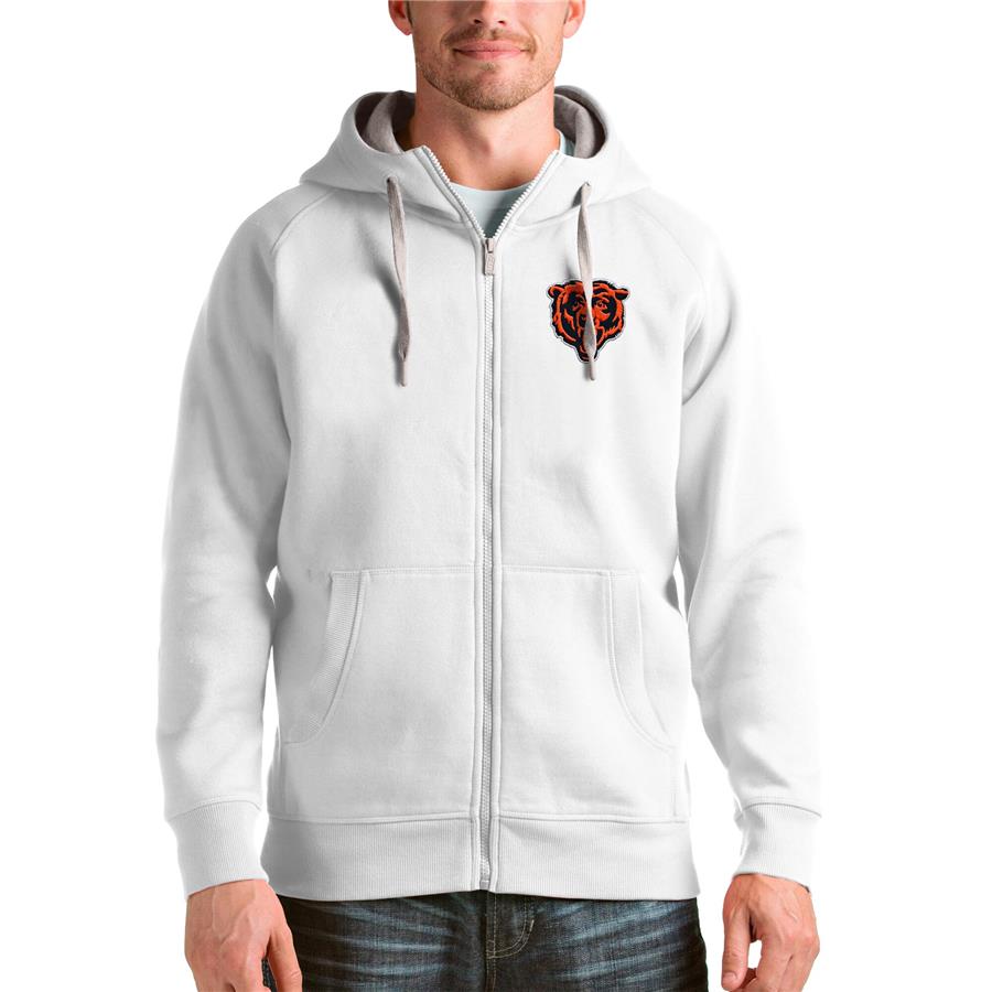 Chicago Bears Antigua Victory Full-Zip Hoodie - White