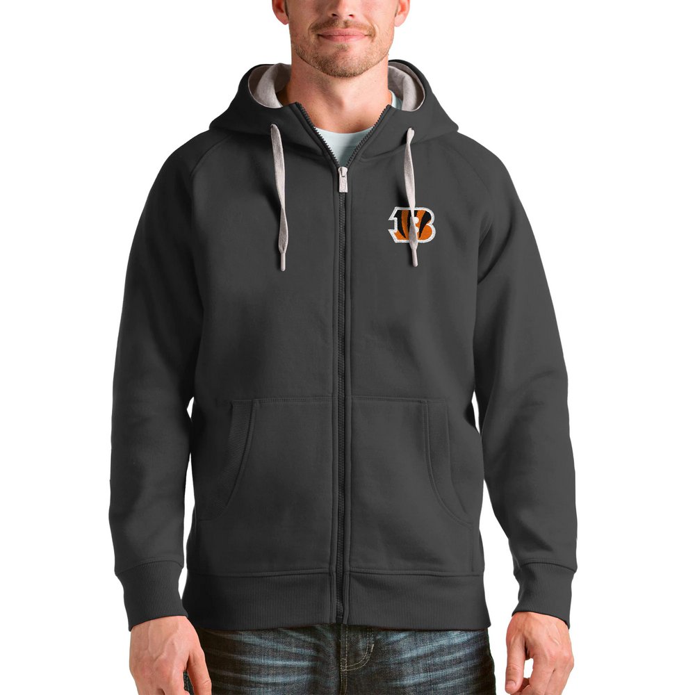 Cincinnati Bengals Antigua Victory Full-Zip Hoodie - Charcoal