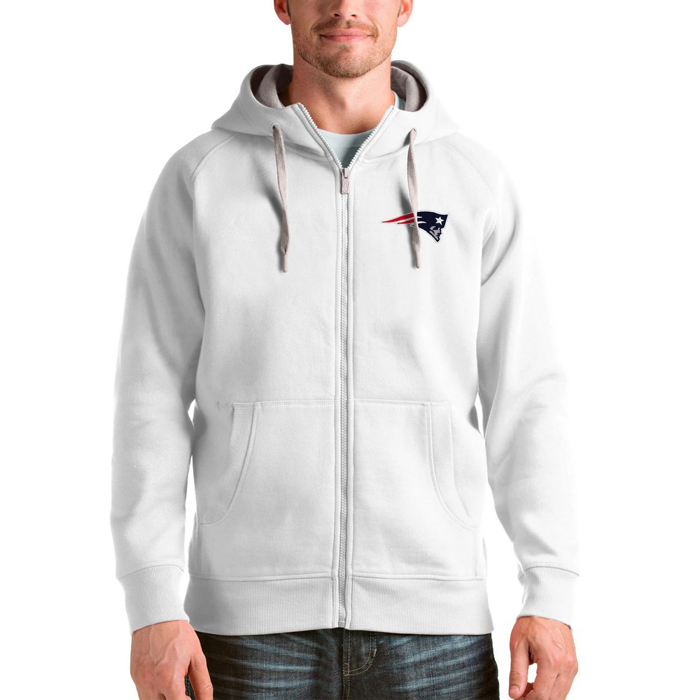 New England Patriots Antigua Victory Full-Zip Hoodie - White
