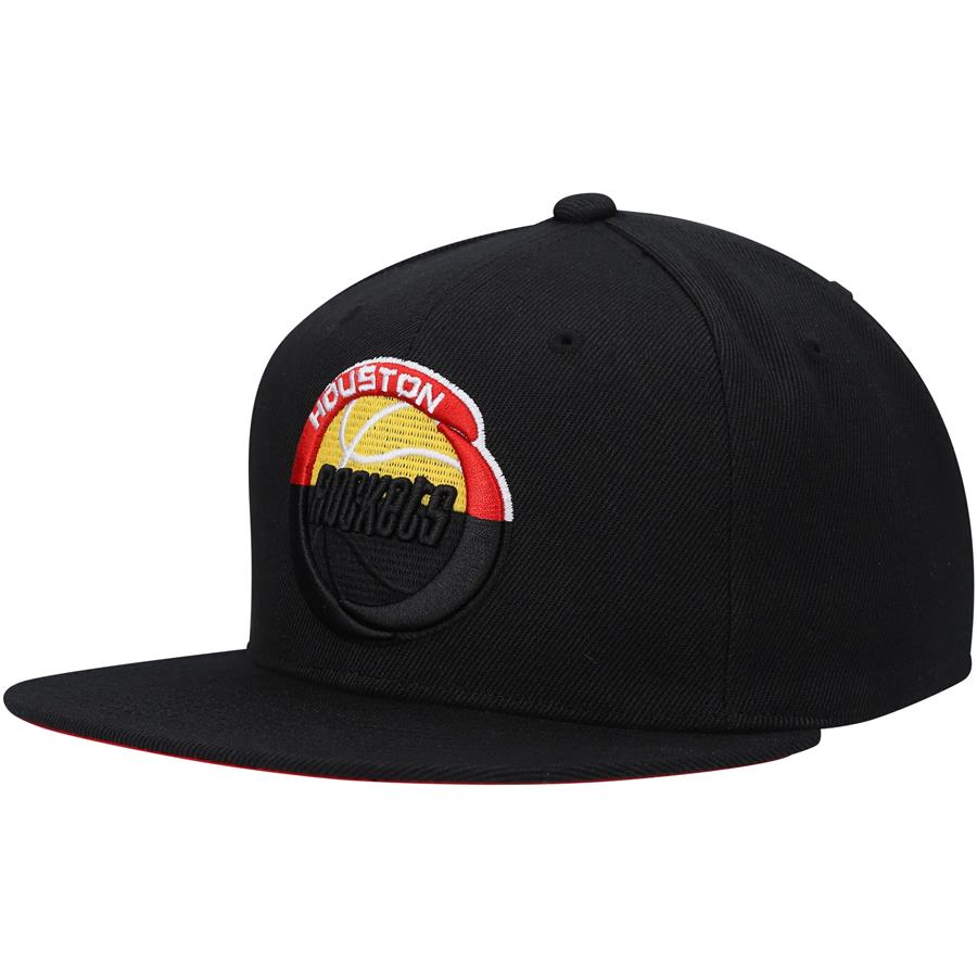Houston Rockets Mitchell & Ness Hardwood Classics Dip Down Snapback Hat - Black
