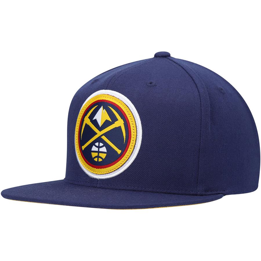 Denver Nuggets Mitchell & Ness Hardwood Classics Pop Snapback Hat - Navy