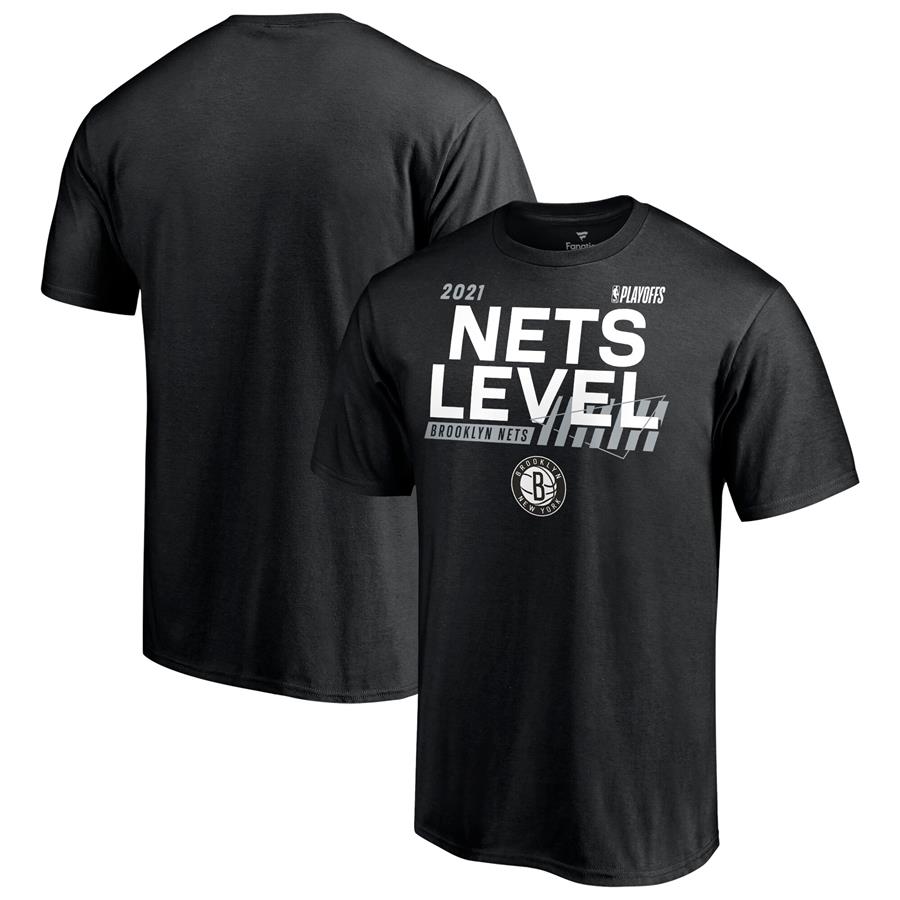 Brooklyn Nets Fanatics Branded 2021 NBA Playoffs Bound Dunk T-Shirt - Black