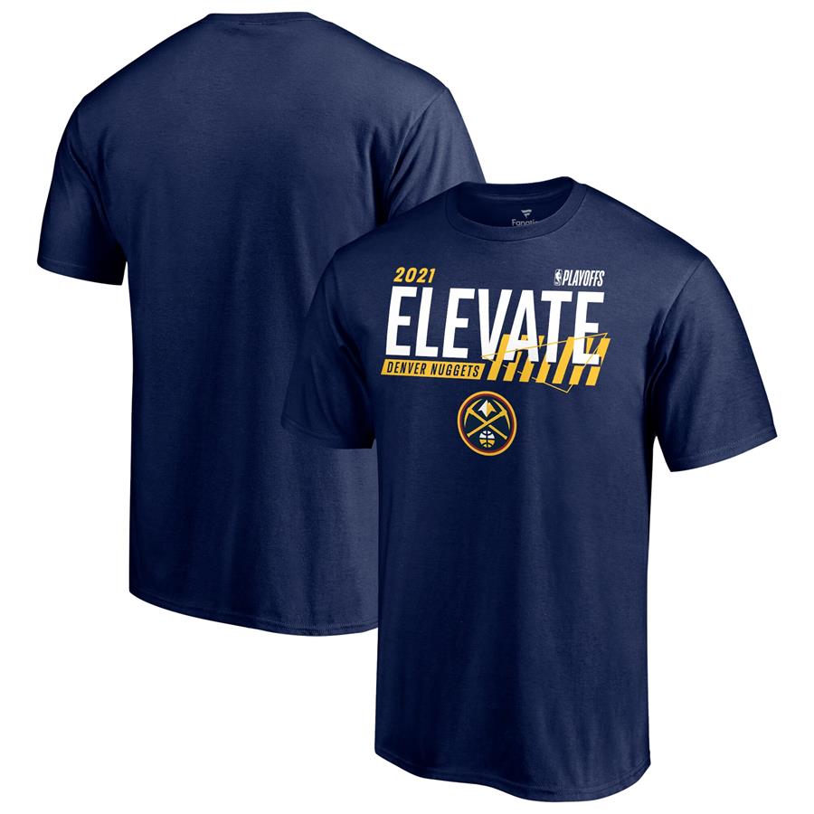 Denver Nuggets Fanatics Branded 2021 NBA Playoffs Bound Dunk T-Shirt - Navy