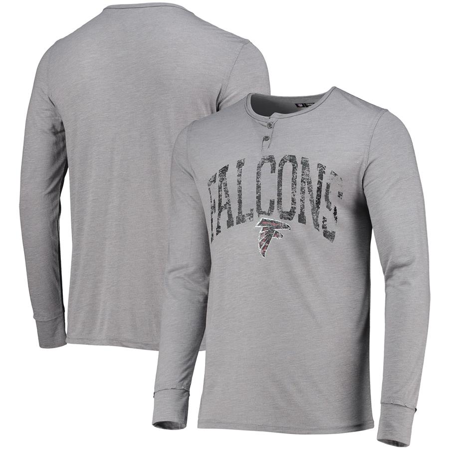 Atlanta Falcons Concepts Sport Takeaway Henley Long Sleeve Sleep T-Shirt - Gray