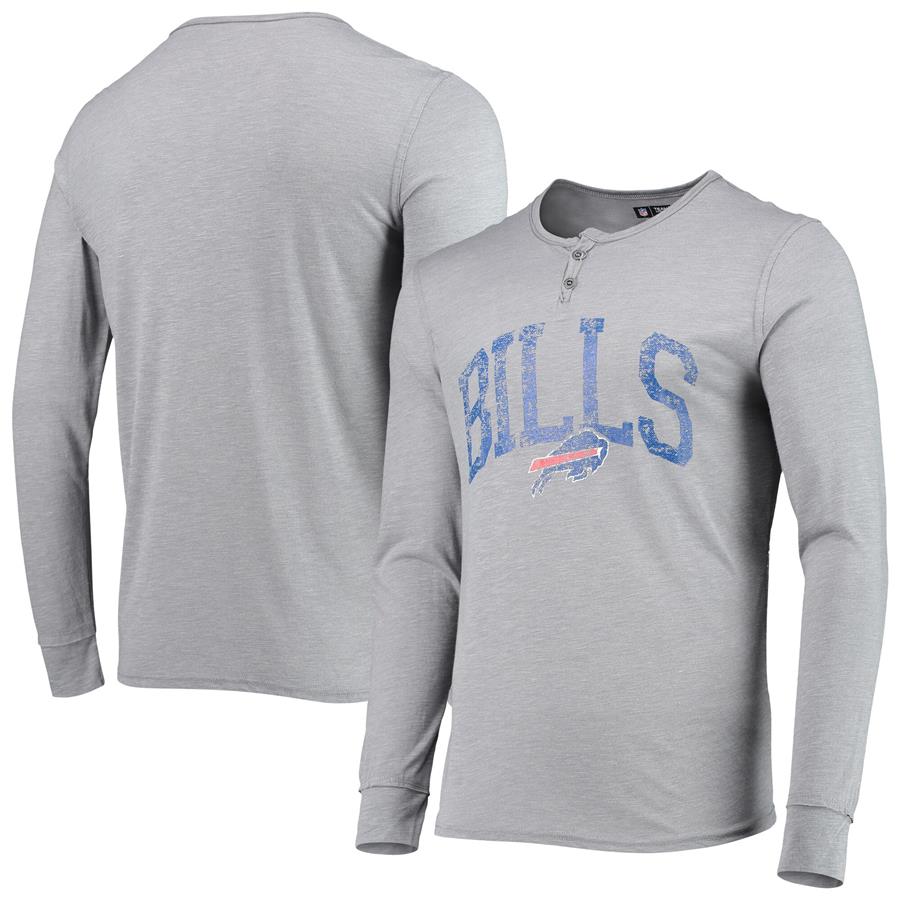Buffalo Bills Concepts Sport Takeaway Henley Long Sleeve Sleep T-Shirt - Gray