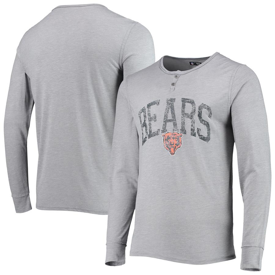 Chicago Bears Concepts Sport Takeaway Henley Long Sleeve Sleep T-Shirt - Gray