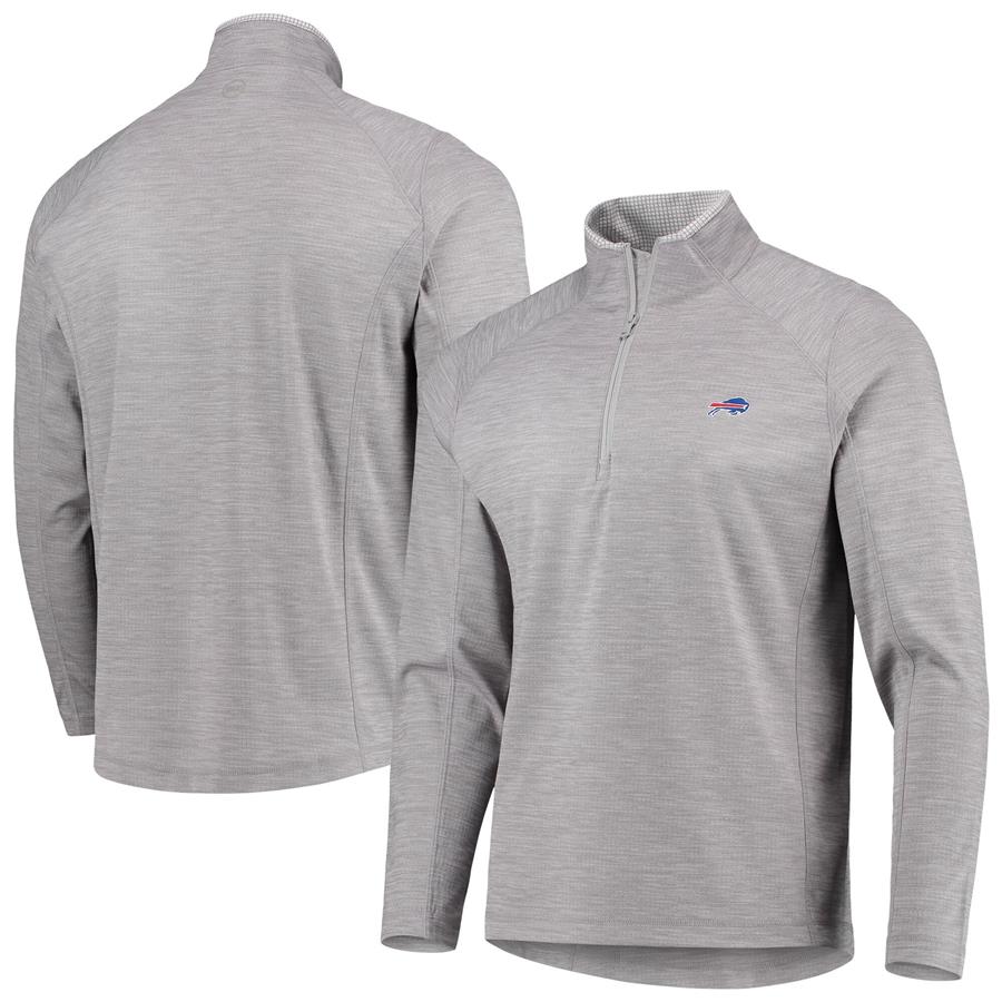 Buffalo Bills Vineyard Vines Sankaty Space Dye Half-Zip Jacket - Gray