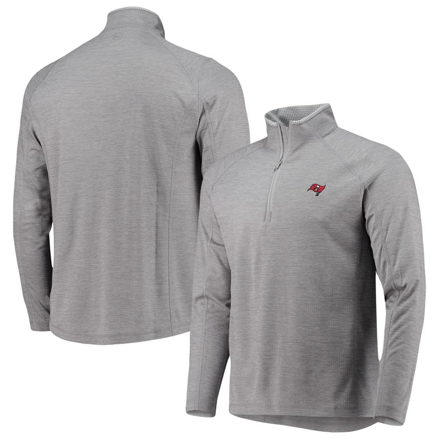 Tampa Bay Buccaneers Vineyard Vines Sankaty Space Dye Half-Zip Jacket - Gray