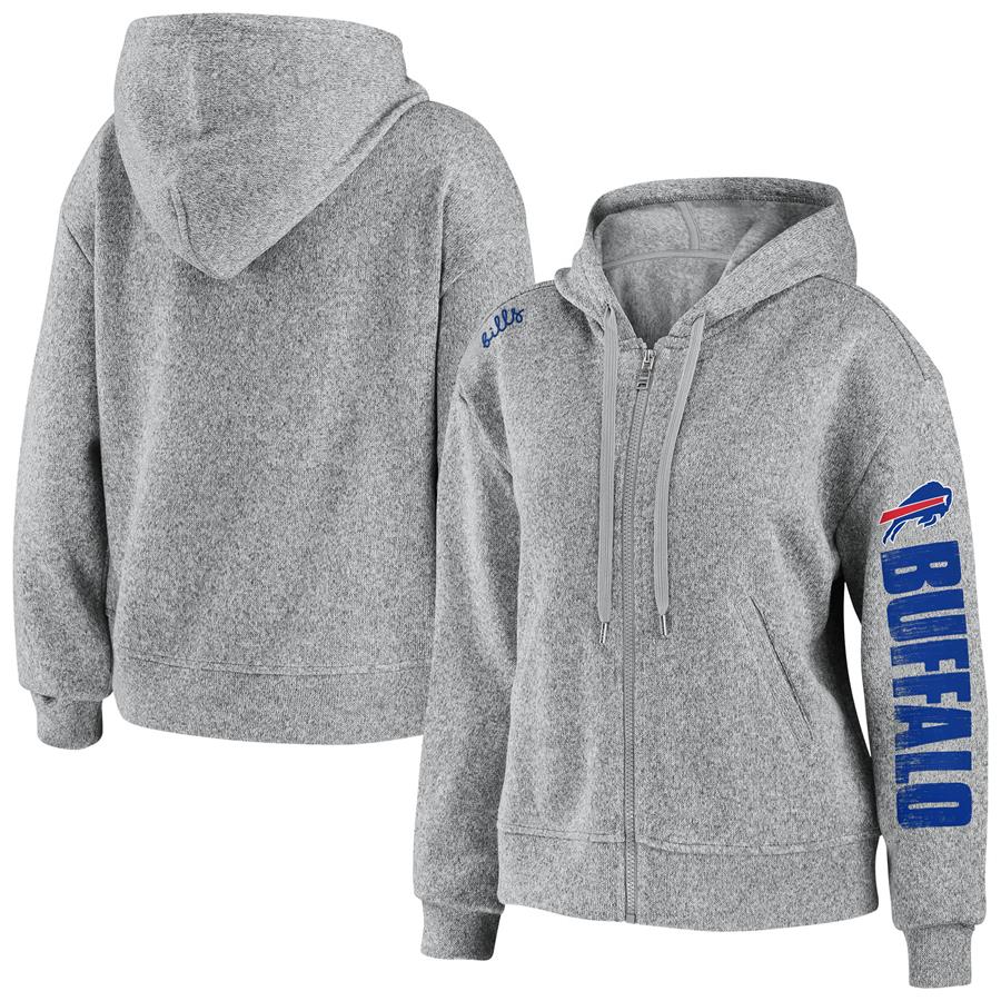 Buffalo Bills WEAR by Erin Andrews Women's Full-Zip Hoodie - Heathered Gray