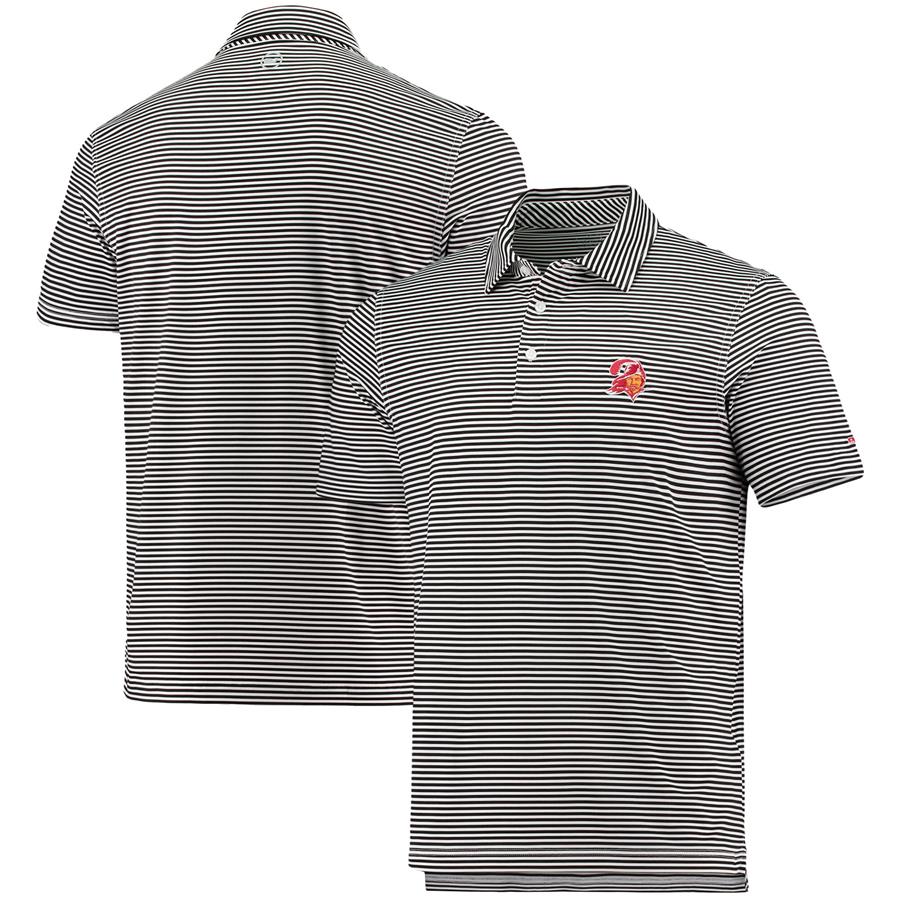 Tampa Bay Buccaneers Vineyard Vines Winstead Stripe Throwback Polo - Black