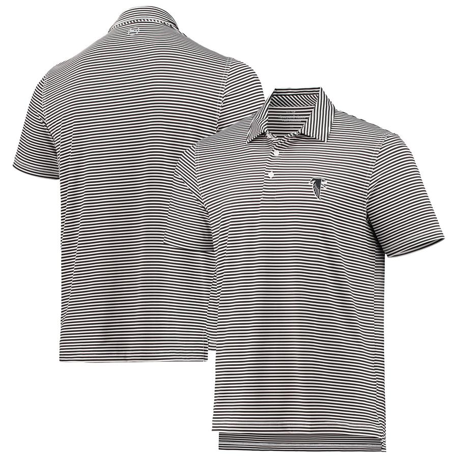 Atlanta Falcons Vineyard Vines Winstead Stripe Throwback Polo - Black