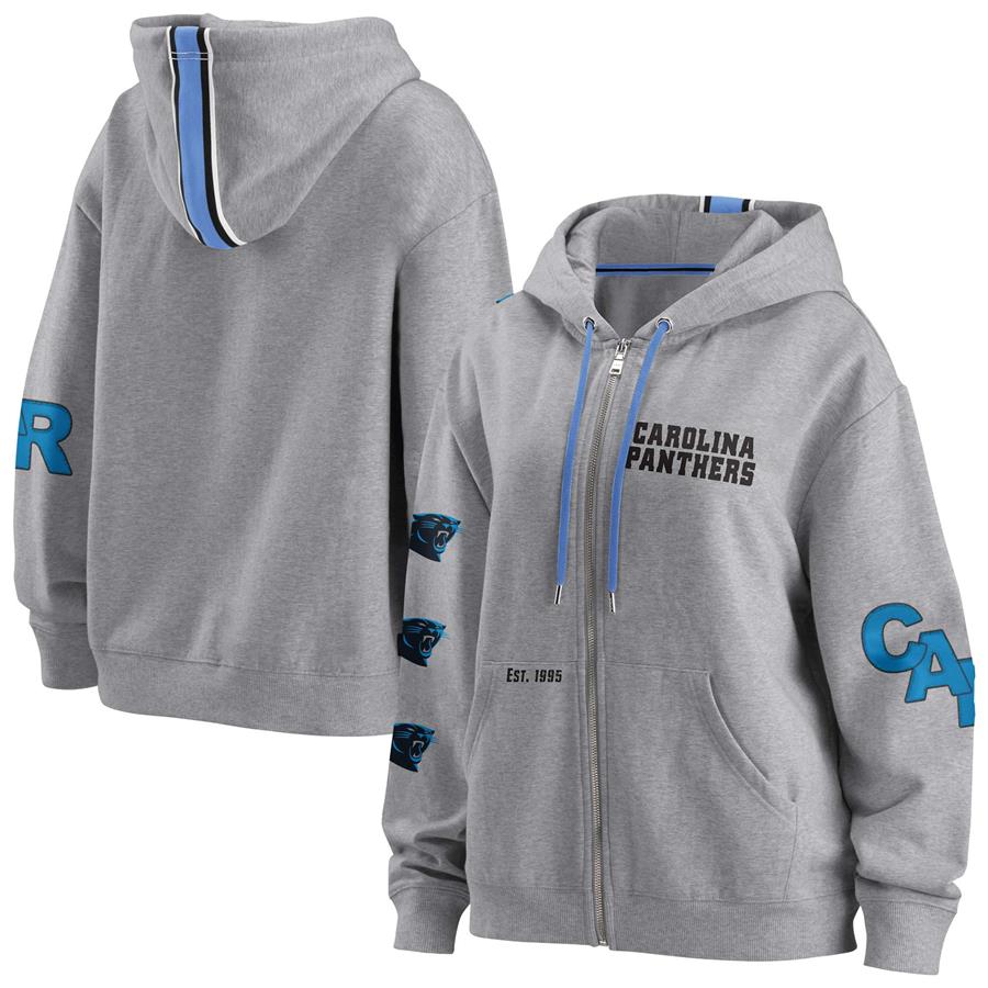 Carolina Panthers WEAR by Erin Andrews Women's Full-Zip Hoodie - Gray