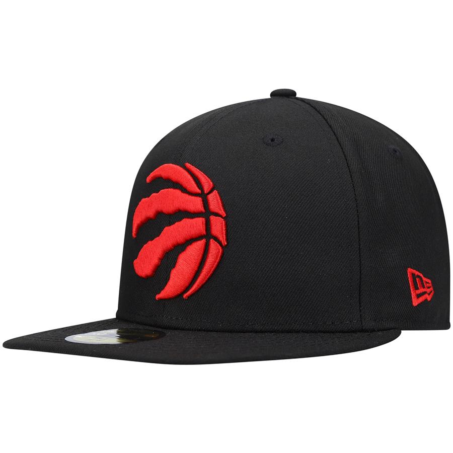 Toronto Raptors New Era Logo Official Team Color 59FIFTY Fitted Hat - Black