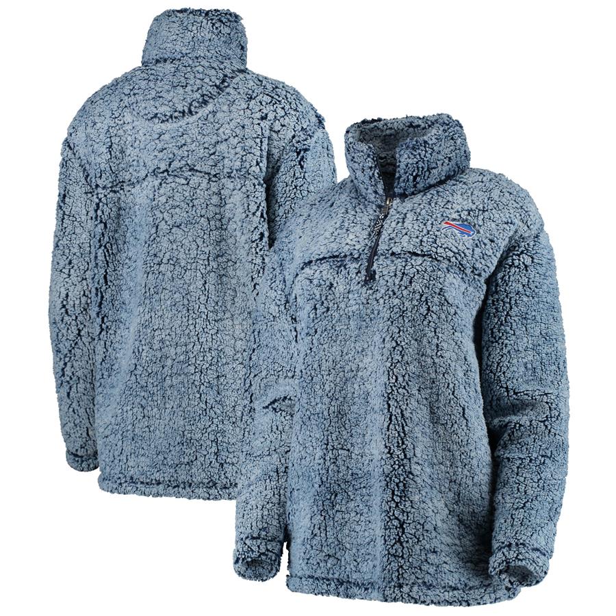 Buffalo Bills G-III 4Her by Carl Banks Women's Sherpa Quarter-Zip Jacket - Navy